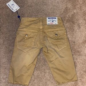 Tan cut off True religion shorts